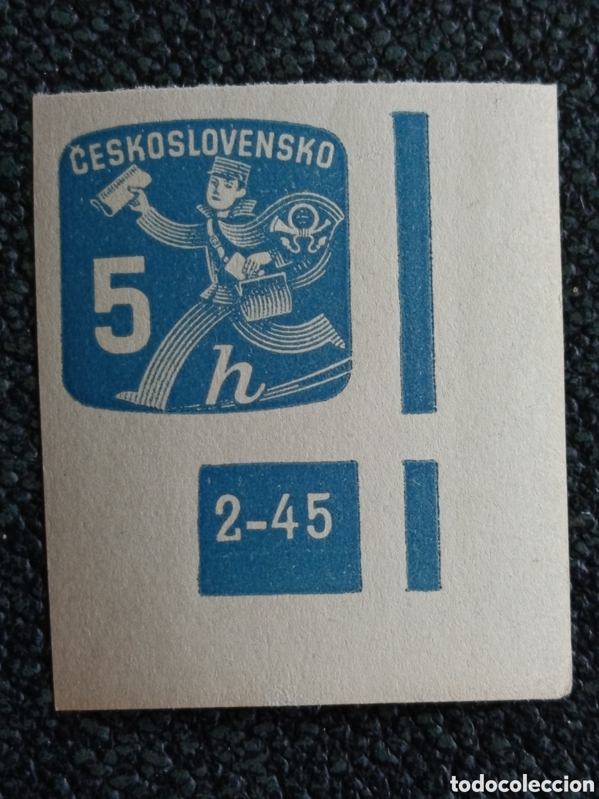 Sellos: Checoslovaquia 1945 Cartero Sello Peri&oacute;dico 5h Michel 480