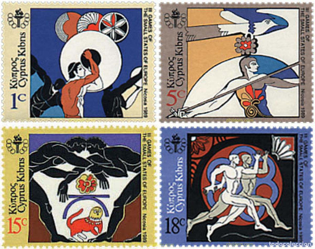 Sellos: 37607 MNH CHIPRE 1989 3 JUEGOS DE LOS PEQUE&Ntilde;OS ESTADOS DE EUROPA