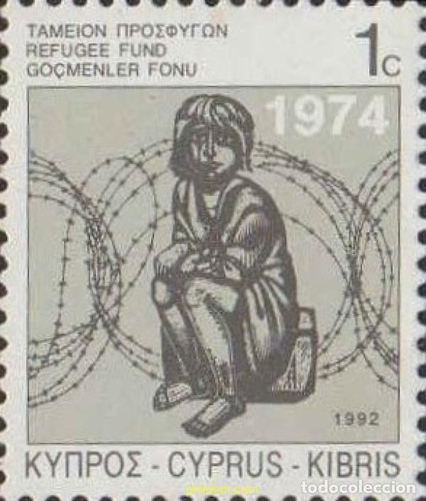 Sellos: 784349 MNH CHIPRE 1992 FONDOS PARA LOS REFUGIADOS. SELLO DE 1977 CON MILESIMA 1992