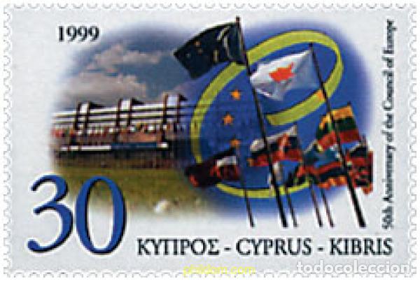 Sellos: 51408 MNH CHIPRE 1999 50 ANIVERSARIO DEL CONSEJO DE EUROPA
