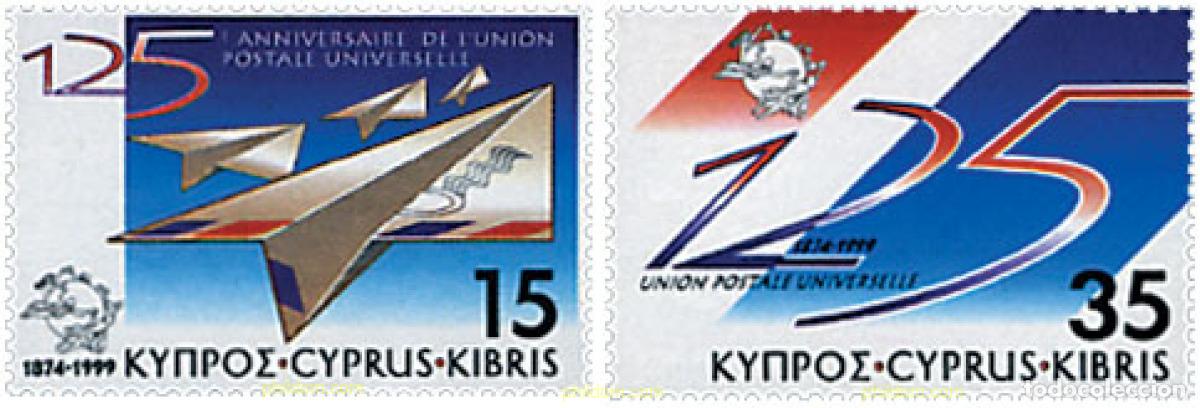Sellos: 51410 MNH CHIPRE 1999 125 ANIVERSARIO DE LA UPU