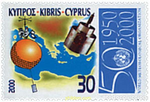 Sellos: 51402 MNH CHIPRE 2000 50 ANIVERSARIO DE LA OMM (ORGANIZACION METEOROLOGICA MUNDIAL)
