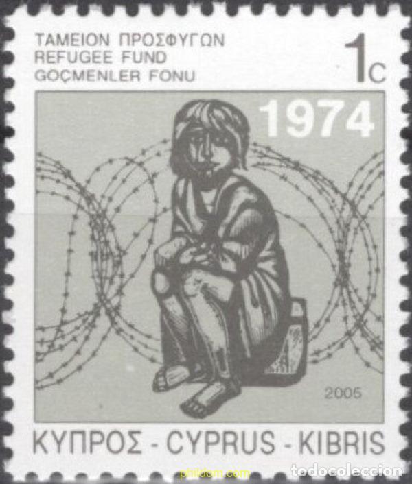 Sellos: 784408 MNH CHIPRE 2005 FONDOS PARA LOS REFUGIADOS. SELLO DE 1974 CON MILESIMA 2005