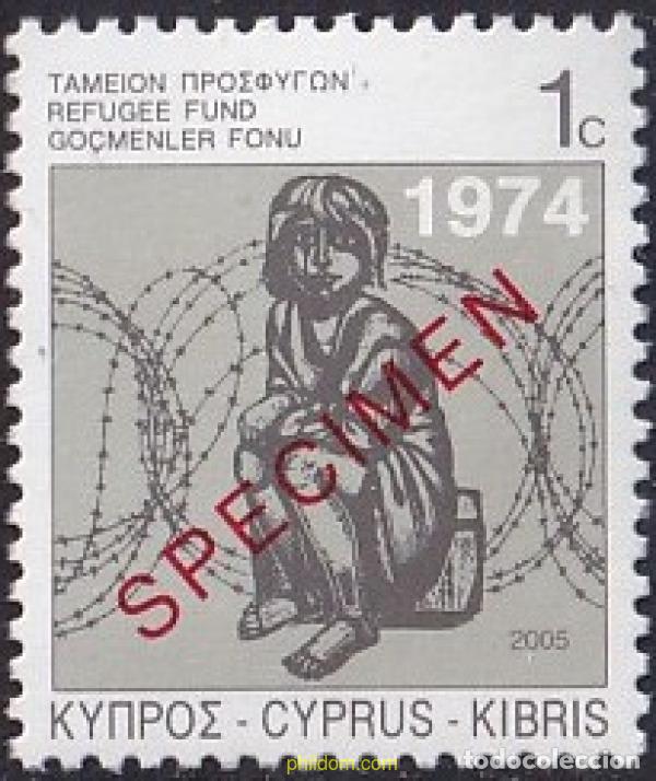 Sellos: 784409 MNH CHIPRE 2005 FONDOS PARA LOS REFUGIADOS. SELLO DE 1974 CON MILESIMA 2005