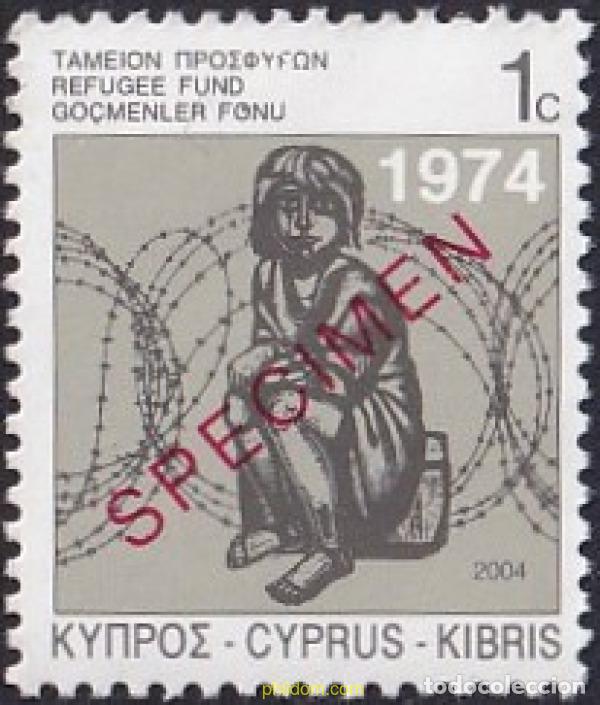 Sellos: 784393 MNH CHIPRE 2004 FONDOS PARA LOS REFUGIADOS. SELLO DE 1974 CON MILESIMA 2004