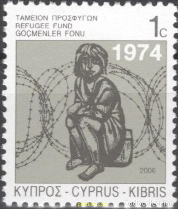 Sellos: 784358 MNH CHIPRE 2006 FONDOS PARA LOS REFUGIADOS. SELLO DE 1974 CON MILESIMA 2006