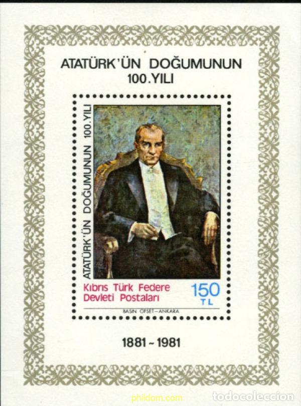 Sellos: 164663 MNH CHIPRE. Administraci&oacute;n turca 1981 CENTENARIO DEL NACIMIENTO DE ATAT&Uuml;RK