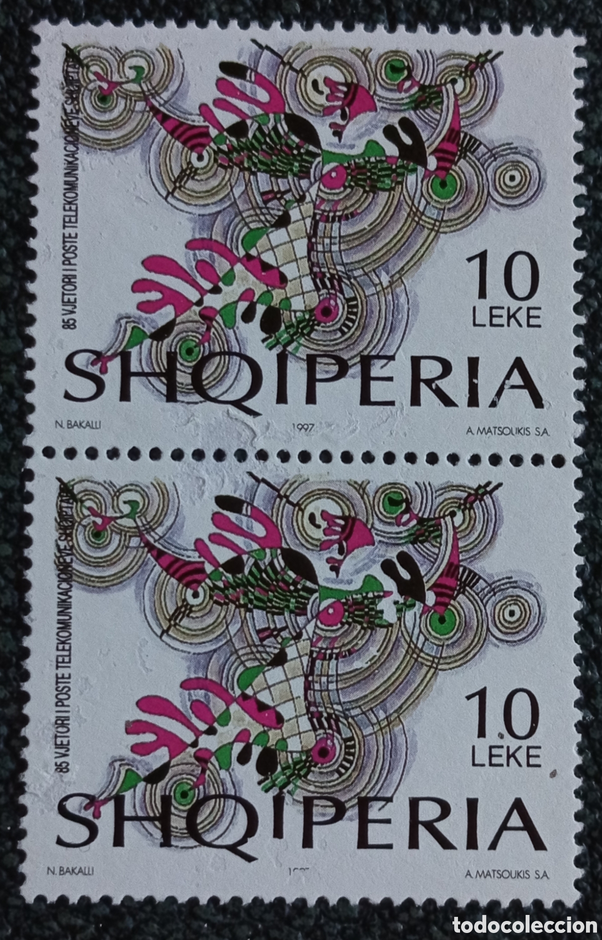 Stamps: Lote 2 Sellos Albania 1997 Telecom - Michel n&ordm; 2568/2569