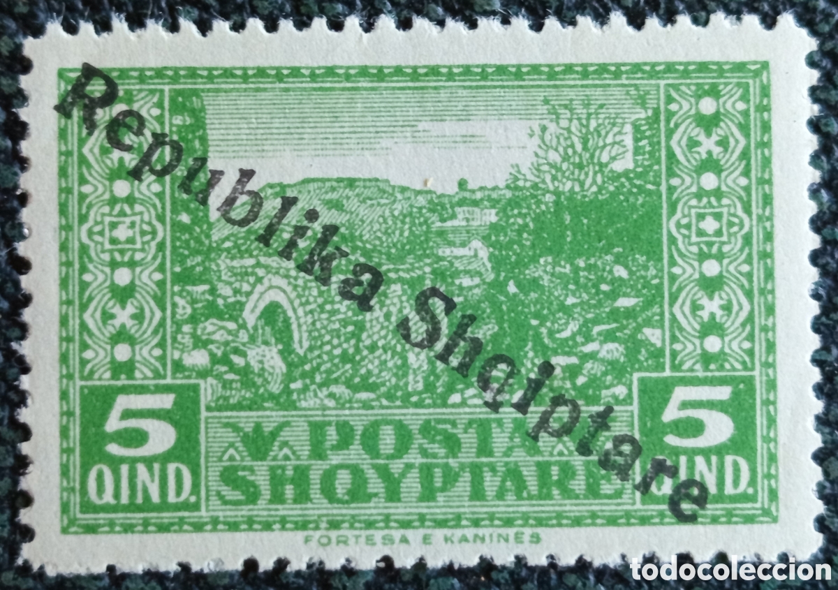 Stamps: Sello Albania 1925 Proclamaci&oacute;n Rep&uacute;blica 5q - Michel n&ordm; 120 / Scott n&ordm; 171 MNH