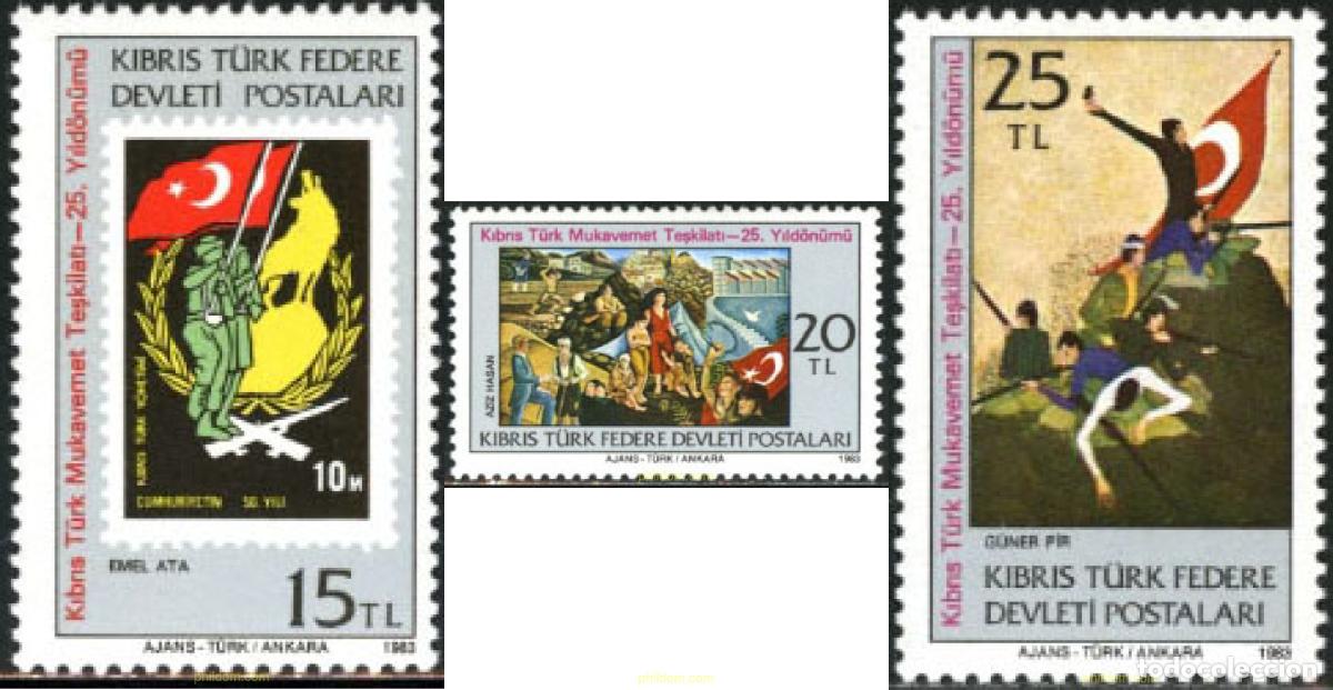 Sellos: 164668 MNH CHIPRE. Administraci&oacute;n turca 1983 25 ANIVERSARIO DEL MOVIMIENTO DE RESISTENCIA TURCO EN