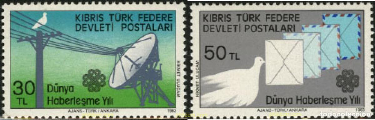 Sellos: 164669 MNH CHIPRE. Administraci&oacute;n turca 1983 A&Ntilde;O MUNDIAL DE LAS COMUNICACIONES