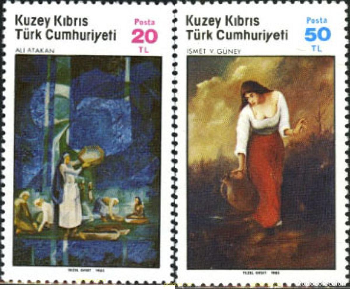 Sellos: 164685 MNH CHIPRE. Administraci&oacute;n turca 1985 OBRAS DE ARTISTAS CONTEMPORANEOS