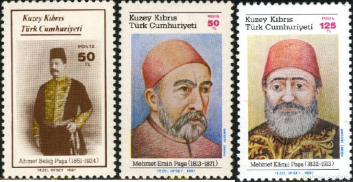 Sellos: 164705 MNH CHIPRE. Administraci&oacute;n turca 1987 CHIPRIOTAS TURCOS ILUSTRES