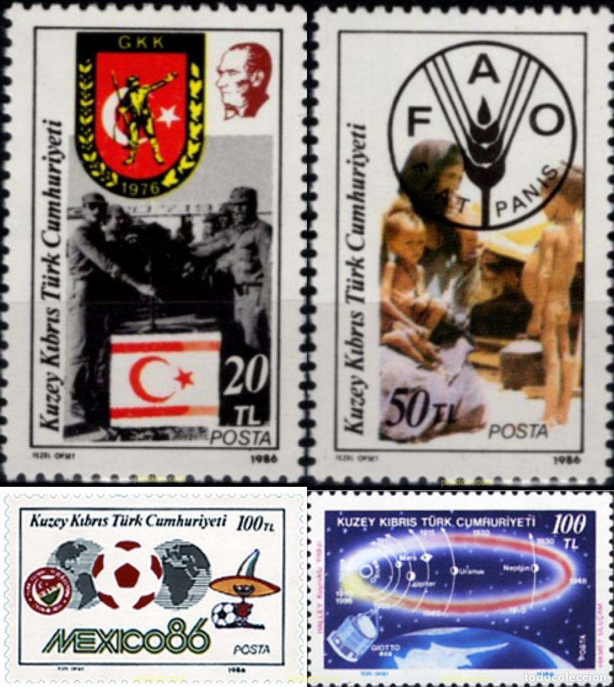 Sellos: 51438 MNH CHIPRE. Administraci&oacute;n turca 1986 ANIVERSARIOS