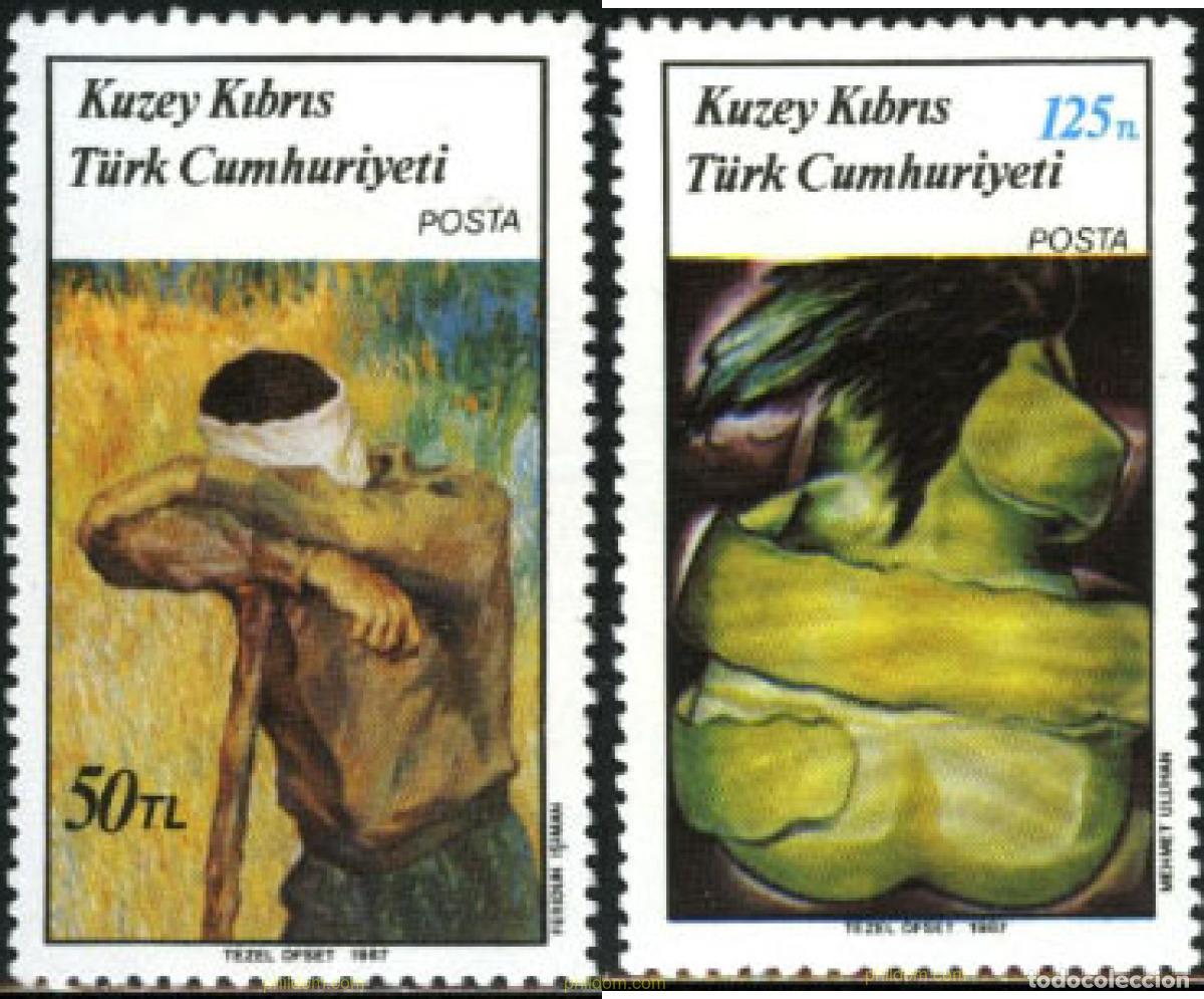 Sellos: 164701 MNH CHIPRE. Administraci&oacute;n turca 1987 OBRAS DE ARTISTAS CONTEMPORANEOS