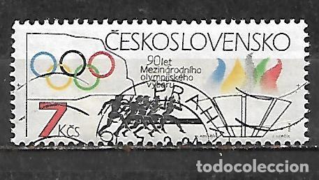 Sellos: 1984: CHECOSLOVAKIA 90 Aniversario del Comit&eacute; Ol&iacute;mpico Internacional. COI (CTO)