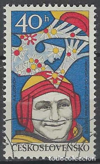 Sellos: CHECOSLOVAQU&Iacute;A 1977 - EXPOSICI&Oacute;N DE COSMOS, LEONOV - USADO