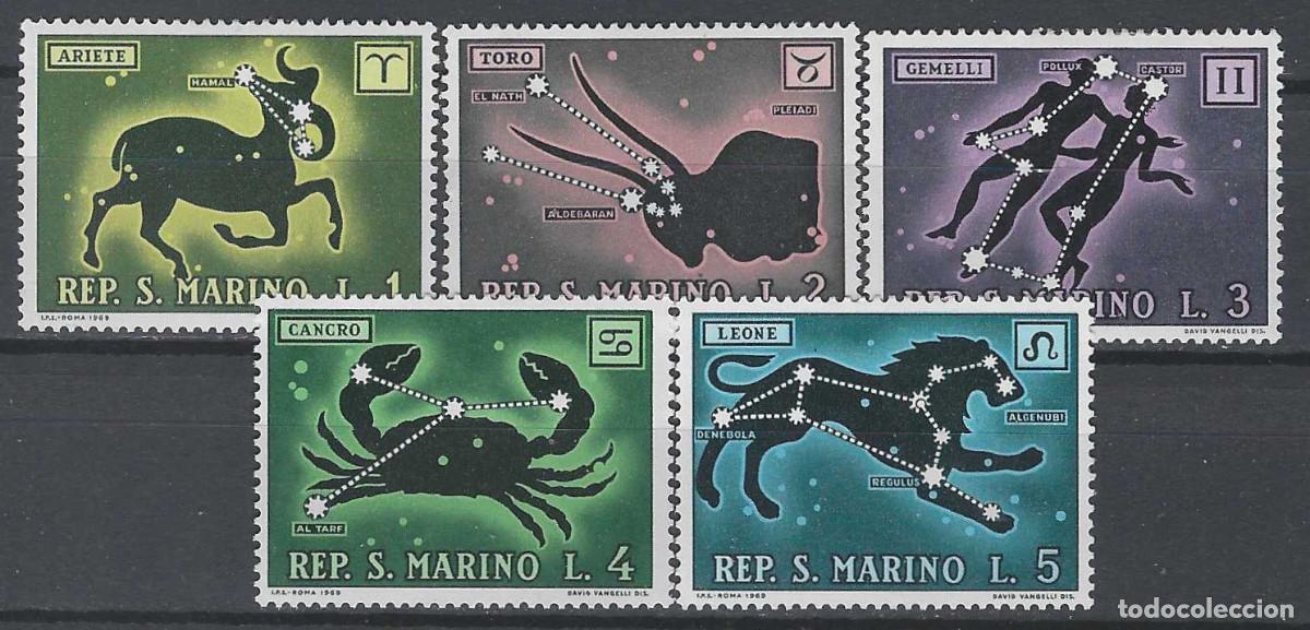Sellos: SAN MARINO 1970 - SIGNOS DEL ZOD&Iacute;ACO, 5 VALORES - MH*