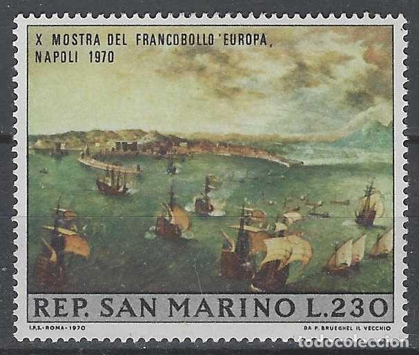 Sellos: SAN MARINO 1970 - CUADRO DE BRUEGEL &rdquo;LA FLOTA EN LA BAH&Iacute;A DE N&Aacute;POLES - MH*