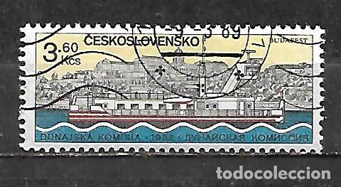 Sellos: 1982: CHECOSLOVAKIA Comisi&oacute;n del Danubio - TR 100 y vista de Budapest