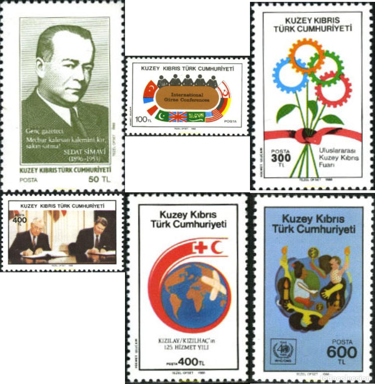 Sellos: 164735 MNH CHIPRE. Administraci&oacute;n turca 1988 ANIVERSARIOS Y ACONTECIMIENTOS