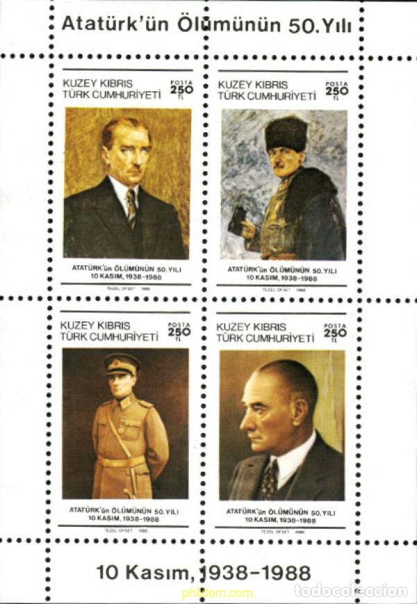 Sellos: 164736 MNH CHIPRE. Administraci&oacute;n turca 1988 50 ANIVERSARIO DE LA MUERTE DE KEMAL ATATURK