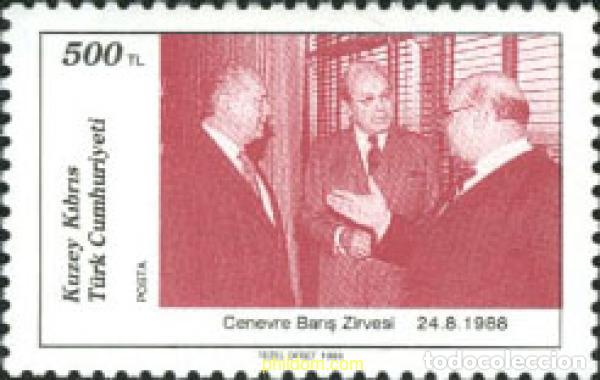 Sellos: 164741 MNH CHIPRE. Administraci&oacute;n turca 1989 CONFERENCIA DE GENOVA POR LA PAZ EN CHIPRE