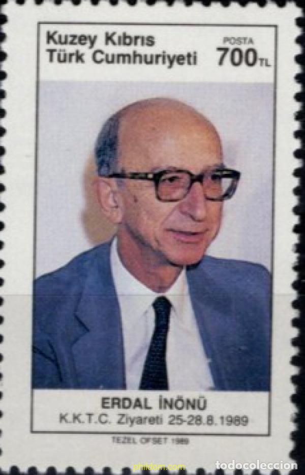 Sellos: 51441 MNH CHIPRE. Administraci&oacute;n turca 1989 VISITA DE ERDAL IN&Ouml;N&Uuml; A LA REPUBLICA TURCA DE CHIPRE