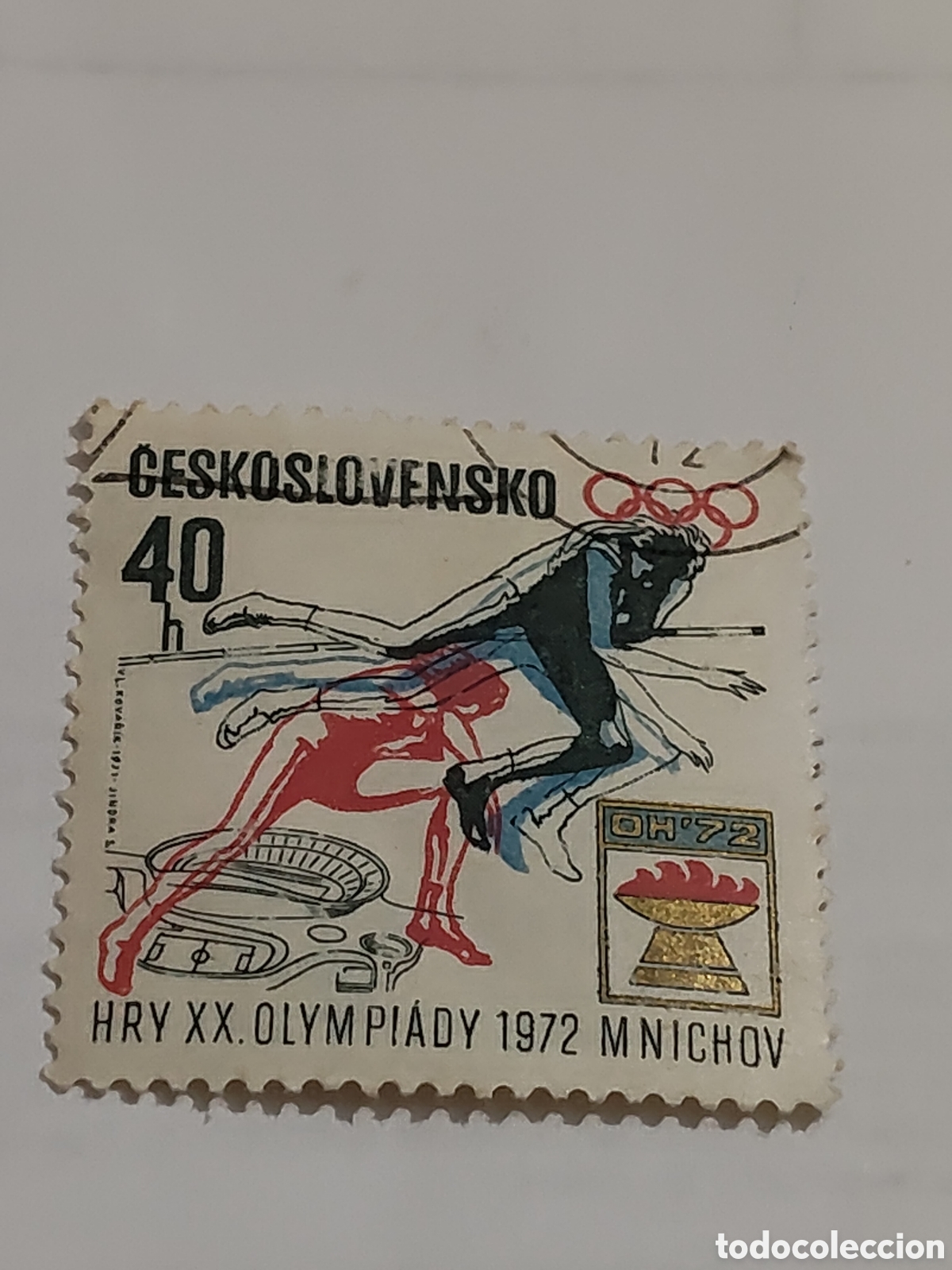 Sellos: Sello de Checoslovaquia 75 aniversario del comit&eacute; ol&iacute;mpico checo 1971