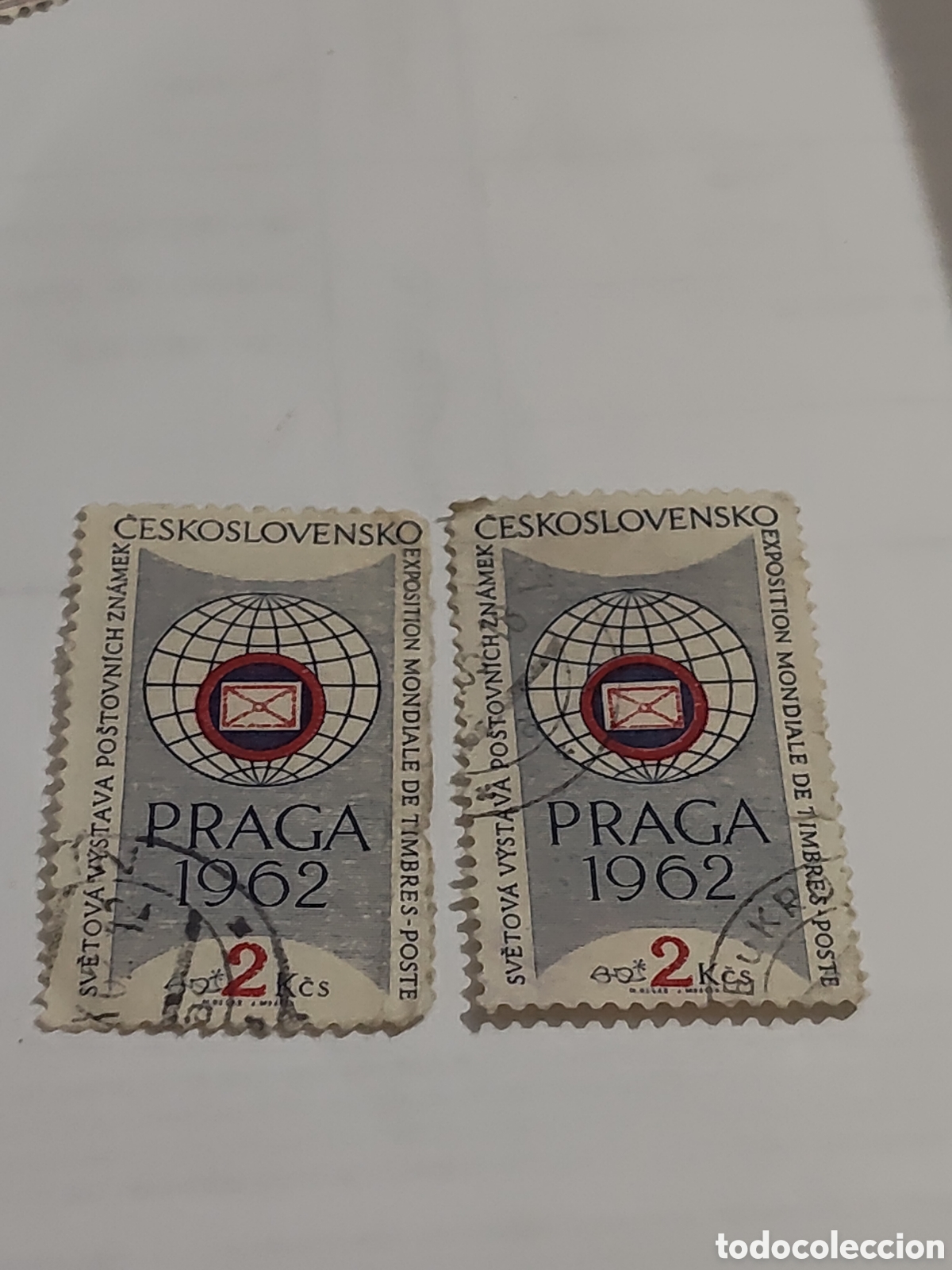 Sellos: 2 sellos de Checoslovaquia exposici&oacute;n mundial de Filatelia 1961