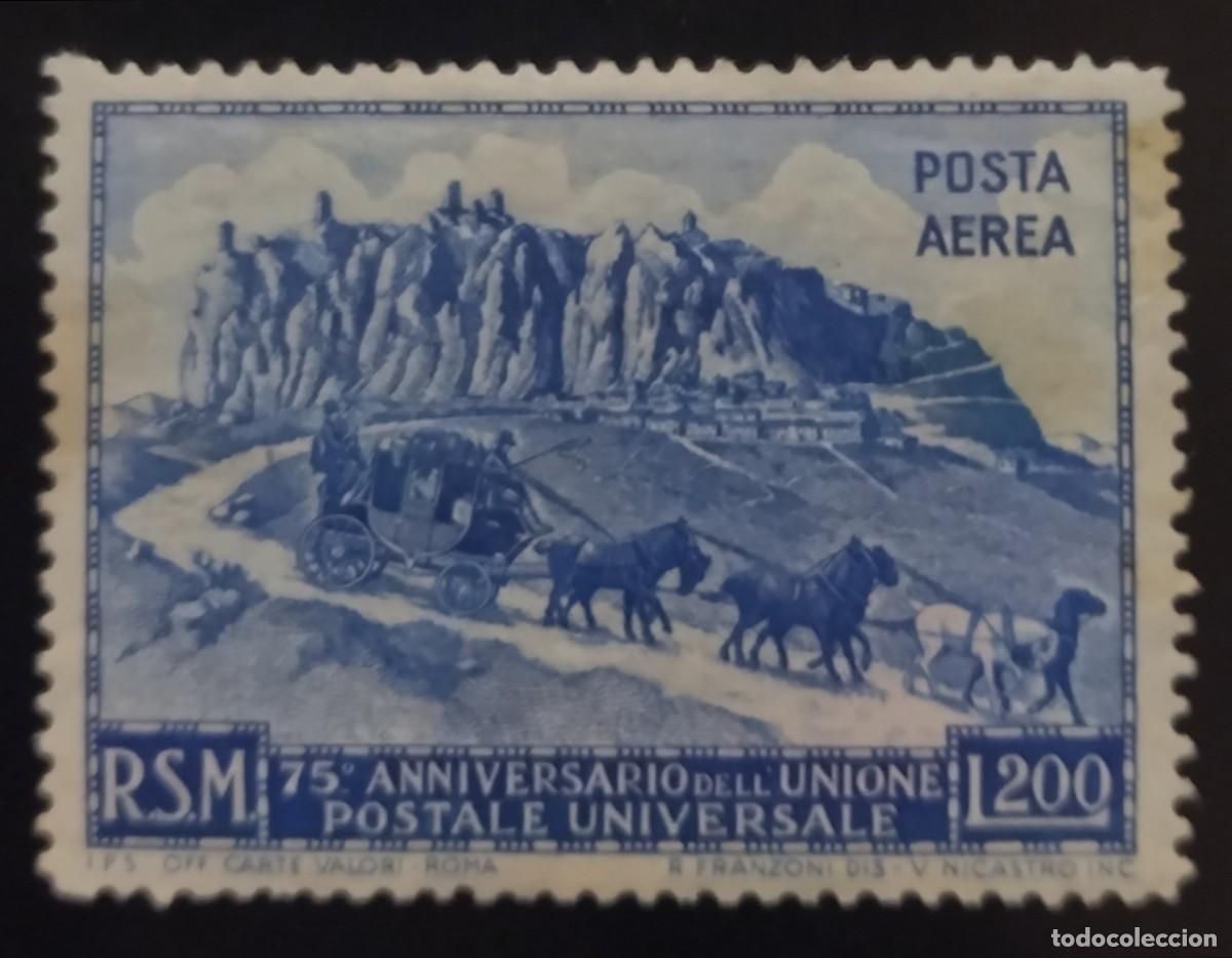 Sellos: SAN MARINO 1950 75 Aniversario de la Uni&oacute;n Postal Universal. Yvert: 342. NUEVO - MH