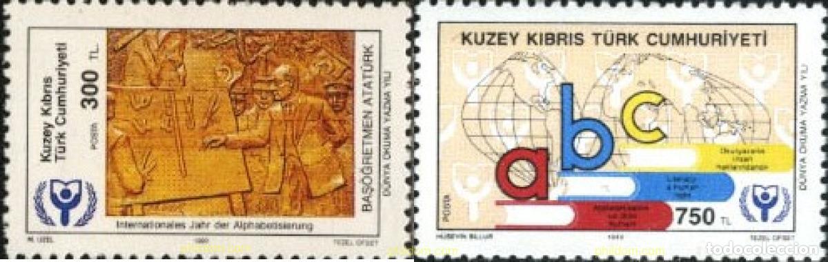 Sellos: 51447 MNH CHIPRE. Administraci&oacute;n turca 1990 A&Ntilde;O INTERNACIONAL DE LA ALFABETIZACION