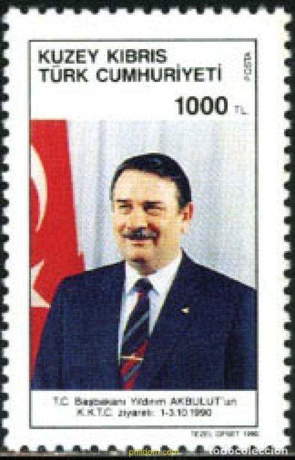 Sellos: 51446 MNH CHIPRE. Administraci&oacute;n turca 1990 VISITA DEL PRIMER MINISTRO TURCO