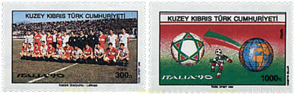 Sellos: 51442 MNH CHIPRE. Administraci&oacute;n turca 1990 COPA DEL MUNDO DE FUTBOL. ITALIA-90