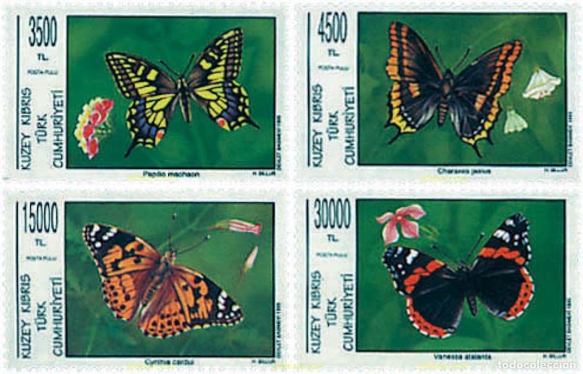 Sellos: 94253 MNH CHIPRE. Administraci&oacute;n turca 1995 MARIPOSAS