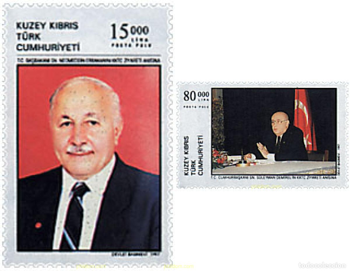 Sellos: 51425 MNH CHIPRE. Administraci&oacute;n turca 1997 VISITA DEL PRESIDENTE Y DEL PRIMER MINISTRO TURCOS