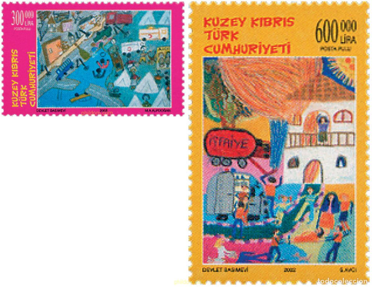 Sellos: 114607 MNH CHIPRE. Administraci&oacute;n turca 2002 DIBUJOS INFANTILES