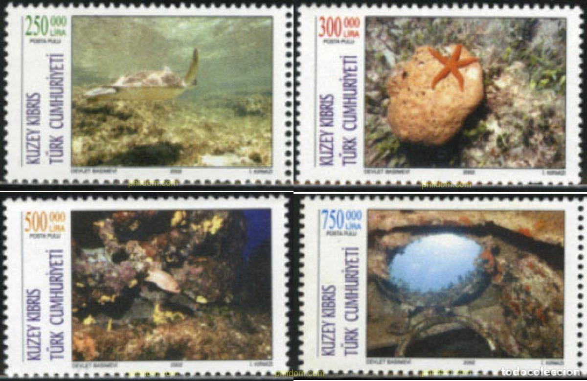 Sellos: 164933 MNH CHIPRE. Administraci&oacute;n turca 2002 TURISMO. FOTOGRAFIAS SUBMARINAS
