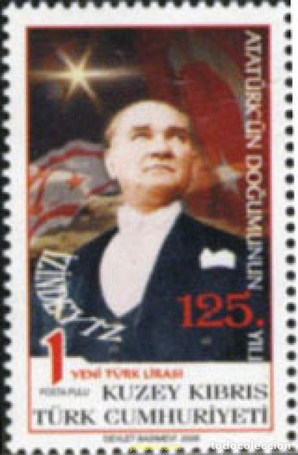Sellos: 195267 MNH CHIPRE. Administraci&oacute;n turca 2006 125 ANIVERSARIO DEL NACIMIENTO DE MUSTAFA KEMAL