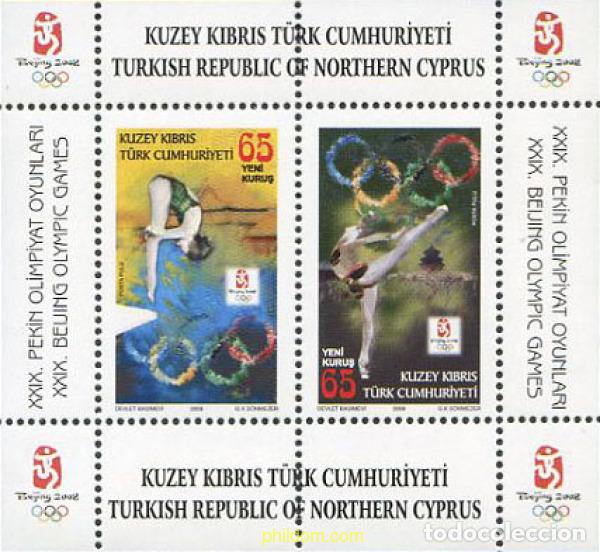 Sellos: 218283 MNH CHIPRE. Administraci&oacute;n turca 2008 29 JUEGOS OLIMPICOS VERANO PEK&Iacute;N 2008