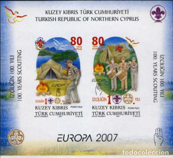 Sellos: 202749 MNH CHIPRE. Administraci&oacute;n turca 2007 EUROPA CEPT. 100 A&Ntilde;OS DE ESCULTISMO