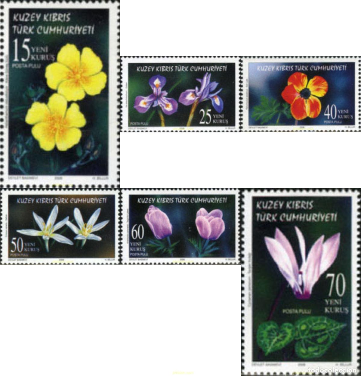 Sellos: 188879 MNH CHIPRE. Administraci&oacute;n turca 2006 FLORES