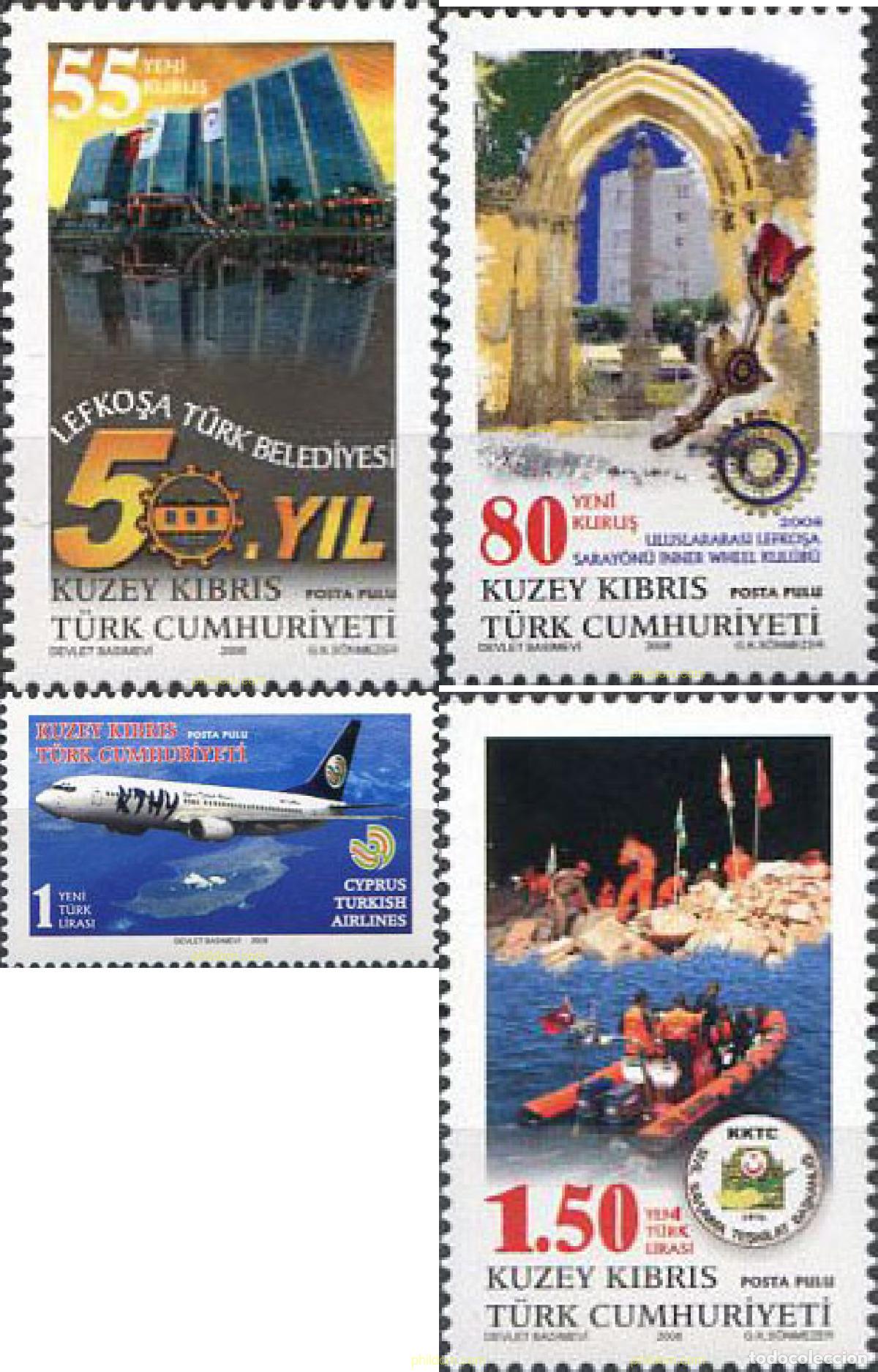 Sellos: 218358 MNH CHIPRE. Administraci&oacute;n turca 2008 ANIVERSARIOS Y EVENTOS