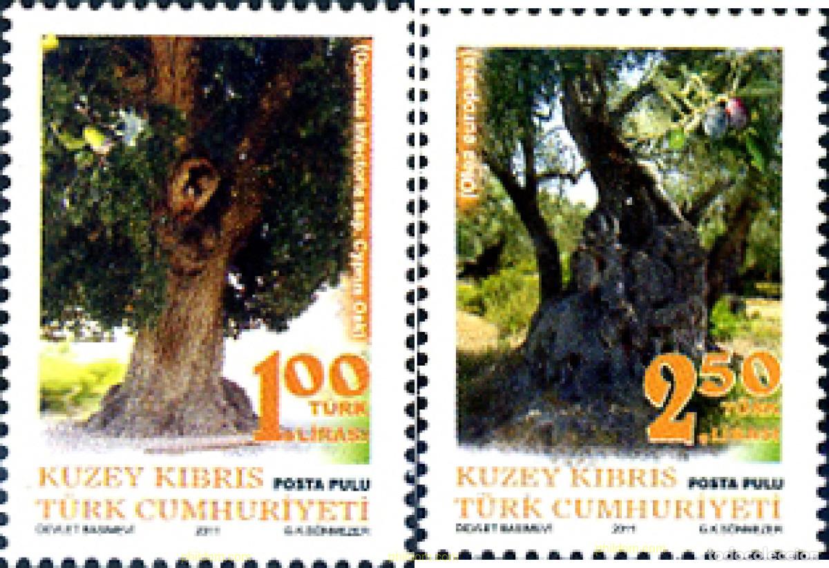 Sellos: 270350 MNH CHIPRE. Administraci&oacute;n turca 2011 ARBOLES
