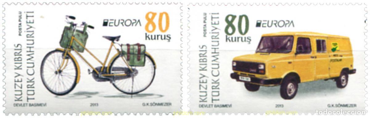 Sellos: 301423 MNH CHIPRE. Administraci&oacute;n turca 2013 EUROPA CEPT 2013 - VEHICULOS POSTALES