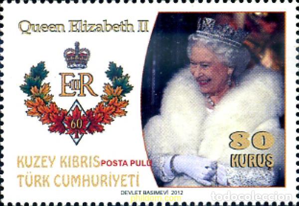Sellos: 285084 MNH CHIPRE. Administraci&oacute;n turca 2012 60 ANIVERSARIO DEL REINADO DE ISABEL II
