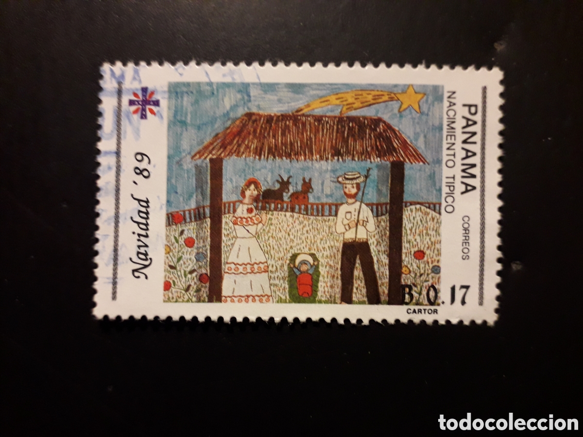 Sellos: PANAM&Aacute; YVERT 1062 SELLO SUELTO USADO 1989 NAVIDAD, DIBUJOS INFANTILES PEDIDO M&Iacute;NIMO 3&euro;