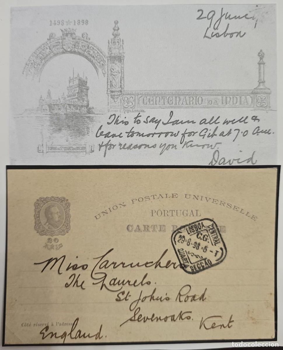 Sellos: KV)1898 PORTUGAL, POSTAL STATIONERY COMMEMORATIVE POSTCARD CENTENARIO DA INDIA 1498-1898 WITH ILLUST