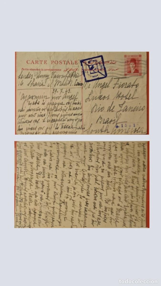 Sellos: KV)1943 EGYPT, POSTCARD CARTE POSTALE WITH HANDWRITTEN CORRESPONDENCE DATED 29-7-43 MAILED FROM CAIR