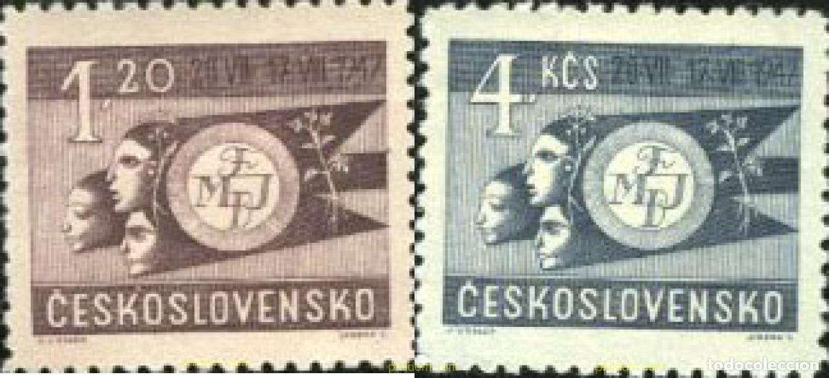 Sellos: 174754 MNH CHECOSLOVAQUIA 1947 FESTIVAL DE LA JUVENTUD